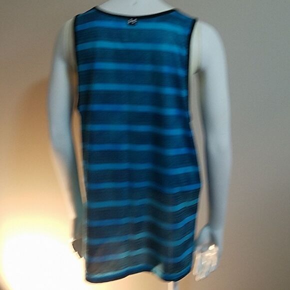 Under Armour Blue & Black Striped Tank Top (M) - Picture 4 of 5